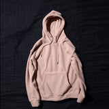 Men's Hooded Sweatshirt Casual Thickened Double-sided Fleece Loose Solid Color Retro Fashion Spring and Autumn Student Pullover