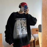 Foesce Colorful Foaming Printing Sweatshirt For Men Loose Fashion Korean Clothing Hip Hop Streetwear Autumn Male Hoodie