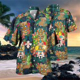 Foesce Loose Breathable 3d Print Trendy Cool Fashion Hawaiian Shirts Beach Party Tops Short Sleeves Summer Men's Shirts