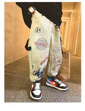 Boys KidsTrendy Letter Design Ribbon Trousers Pants Casual Cotton Multi-Pocket Cargo Pants Boy Hip Hop