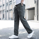 Big Size 6XL Men's Cargo Trousers Straight Leg Work Pants Men Cotton Casual Loose Spring Summer Wide Overalls Male Multi Pockets