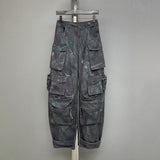 Foesce Camo Cargo Pants Men High Waist Patchwork Pockets Camouflage Cargo Trousers Male Clothing Fashion Streetwear Hip Hop