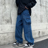 Foesce Baggy Cargo Jeans big pocket Trousers Male Denim Pants Wide Leg Pant women's Jeans Loose Casual Streetwear Hip Hop Harajuku