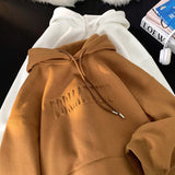 Foesce Autumn Winter Thicken Hoodies Men Casual Loose Hooded Sweatshirts Male Solid Fleece Hoodie Man