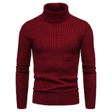 Autumn And Winter Turtleneck Warm Fashion Solid Color sweater Men's Sweater Slim Pullover men's Knitted sweater Bottoming Shirt