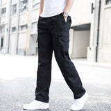 Big Size 6XL Men's Cargo Trousers Straight Leg Work Pants Men Cotton Casual Loose Spring Summer Wide Overalls Male Multi Pockets