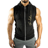 Foesce Men Fitness Bodybuilding Sleeveless Hoodies Sweatshirt Male Gym Cotton Hooded Vest Casual Fashion Brand Sportswear Clothing