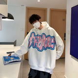 Letter Men Oversize Hoodies Fashion Brand Harajuku Pullovers Tops Hip Hop Casual Couple Clothing Male Sweatshirts