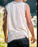 Men Tank Tops Patchwork Tassel O-neck Sleeveless Fashion Casual Vests Summer Streetwear Leisure Men Clothing S-5XL