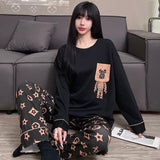 Big Size Pajamas Set for Couple Autumn Long-sleeved Pants Two Piece Sleepwear Spring Plus Size Loungewear Cotton Nightwear New