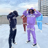 Foesce Zip Hoodie Stars Print goth Punk Sweatshirt Men's Purple hoodies Coat Pullover Gothic Oversized hoodie Y2k jacket emo