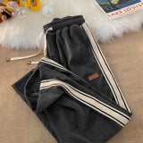 Men's Corduroy Pants Spring and Autumn Fashion Striped Sports Pants High Street Retro All-match Casual Sweatpants New