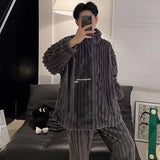 Warm Thick Pyjamas Sets Men Autumn Winter Flannel Sleepwear 2Piece /Set Zipper Nightwear Homewear Home Clothes