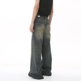 Foesce -Men's Four Seasons New Product Vintage Casual Pants  Loose Fashion Trend Blue Color Jeans High Quality Trousers