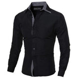 Men Shirts Europe Size New Arrivals Slim Fit Male Shirt Solid Long Sleeve British Style Cotton Men's Shirt Office