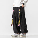 Foesce Chinoiserie Belt Fashion Loose Casual Men's Harajuku Corduroy Sports Pants Jogging Pants Plus Size Couple Ladies Harem Pants