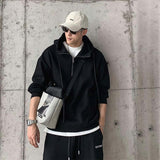 Men Jacket Autumn Half Zipper Hoodie Casual Wild Pullover Sweatshirt Glasses Cardigan Long Sleeve Jackets Hoodies