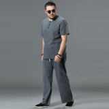 Foesce Pants Large Size Summer Men's Cotton Tall Big Sizes Wide Leg Linen Pant Oversized Jogger Trousers Male Plus Size Loose Pants Men