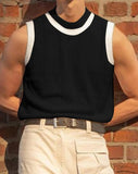 Fashion Men Tank Tops Patchwork O-neck Sleeveless Fitness Casual Vests Summer Streetwear Leisure Men Clothing S-5XL