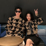 Women Couple Cropped Sweet Dating New Spring Knitted Casual Daily Holiday Fashion Autumn O-neck Student Female Sweaters