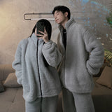 Winter Pajamas Women Coral Fleece Homewear Suit Couple Long Pijama Men Thickened Velvet Warm Soft Comfortable Pajamas Set