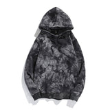 Tie Dye Hoodie Plush Keep Warm Fashion Men Drawcord  Coat Tops Unisex Hip Hop Men High Street Essential Hoodies