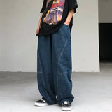 New Streetwear Patchwork  Jeans Cargo Pants Loose Plus Size Wide Leg Pants Harajuku Casual Denim Pants Men Clothing Y2K