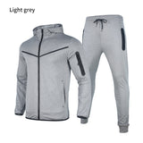 Logo custom Men's Spring Zipper Jacket Long Pants 2 Piece Set Male Casual Hooded Solid Sportswear Sets Autumn Gyms Sweat Suits