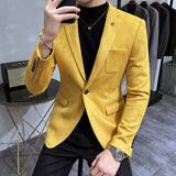 Foesce Leather Jacket Blazer Men Casual Slim Blazer Hombre Suit Leather Jacket Men Terno Masculino Men Clothing 6 Color