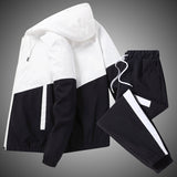 Foesce Patchwork Hip Hop Casual Men's Sets Korean Style 2 Piece Sets Clothes Men Streetwear Fitness Male Tracksuit