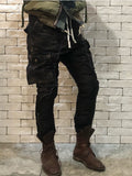 High Street Personality Spliced Men's Drawstring White Duck Down Pants Winter Autumn New Tide Thickened Trousers