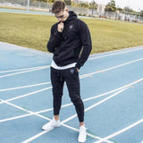 Men's Tracksuits Spring Hooded Sweatshirt Long Pants 2 Piece Set Male Casual Running Training Sportswear Autumn Gyms Sweat Suits