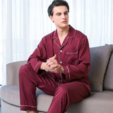 Ice Silk Man Pajamas for Couples Spring Summer Loose Cool Pajama Sets Luxury Jacquard Pijama Soft Skin-friendly Pyjama for Men