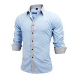 Men Shirts Europe Size New Arrivals Slim Fit Male Shirt Solid Long Sleeve British Style Cotton Men's Shirt Office