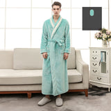 Plus Size Flannel Couple Robe Sleepwear New Autumn Winter Long Kimono Bathrobe Gown Nightwear Casual Coral Fleece Home Clothes