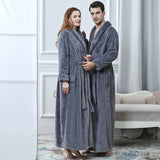 Women Winter Plus Size Long Warm Flannel Bathrobe Men Kimono Velvet Bath Robe Bride Dressing Gown Lovers Robes Night Sleepwear