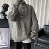 Autumn Winter Mens Casual Turtleneck Pullover Men's Long Sleeve Rollneck Sweater Korean Style Fashion Warm Knitted Sweater