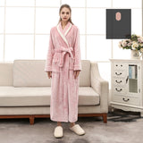 Plus Size Flannel Couple Robe Sleepwear New Autumn Winter Long Kimono Bathrobe Gown Nightwear Casual Coral Fleece Home Clothes