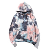 Tie Dye Hoodie Plush Keep Warm Fashion Men Drawcord  Coat Tops Unisex Hip Hop Men High Street Essential Hoodies