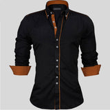 Men Shirts Europe Size New Arrivals Slim Fit Male Shirt Solid Long Sleeve British Style Cotton Men's Shirt Office