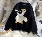 Cute Duck Goose Cartoon Sweater Autumn Winter Men Pullovers Women Knitted Jumper Sweaters Couple Japanese Streetwear