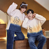 Winter Couples Pyjamas Sets Women Man Thicken Hoodies Pajamas Cartoon Anime Panda Sleepwear Lovers Soft Warm Homewear pijama set