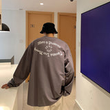 Foesce  New Letter Men T Shirts Oversize Harajuku O-neck Tops Long Sleeve Fashion Spring Tees Male Hip Hop Clothing