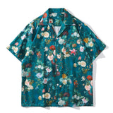 Fashion Leisure Hong Kong Style Retro Floral Short Sleeve Shirt Blouse Tops Men Summer Hot Selling Shirt for Men Women