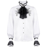 Medieval Retro Embroidery Lace Shirts for Men Steampunk Viking Pirate Halloween Cosplay Costume Renaissance Gothic Ruffle Shirts