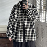 Spring Autumn Casual Premium Heavy Shirts Men Solid Loose Long Sleeve Shirts Male Hip Hop Thick Korean Man Woolen Coat  New