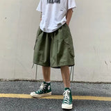 Foesce Summer Mens Cargo Shorts Loose Hip Hop Harajuku Straight Streetwear Bermuda Masculina