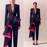 Black 2 Pieces Modern Women Suits Custom Made Modern One Button Blazer Pants Formal Wedding Casual Mother Of The Bride Suits