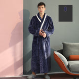 Plus Size Flannel Couple Robe Sleepwear New Autumn Winter Long Kimono Bathrobe Gown Nightwear Casual Coral Fleece Home Clothes