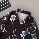 Cartoon Goose Full Print Harajuku Blouse Vintage Womens Shirt Korean Women Tops Kawaii Blusas Summer Casual Button Up Shirt